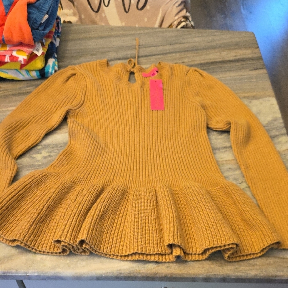 Lilly Pulitzer Peplum Sweater in Mustard